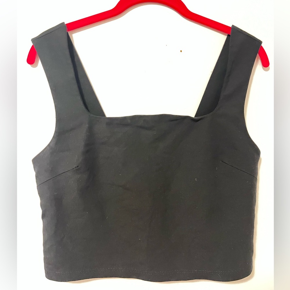 Reformation Cropped Black Tank Top Size Medium